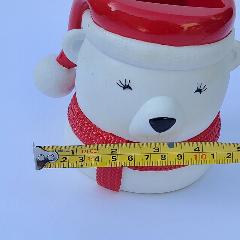 Bath & Body Works Red White Polar Bear Foam Soap Holder Christmas 2021 New - Picture 3 of 7